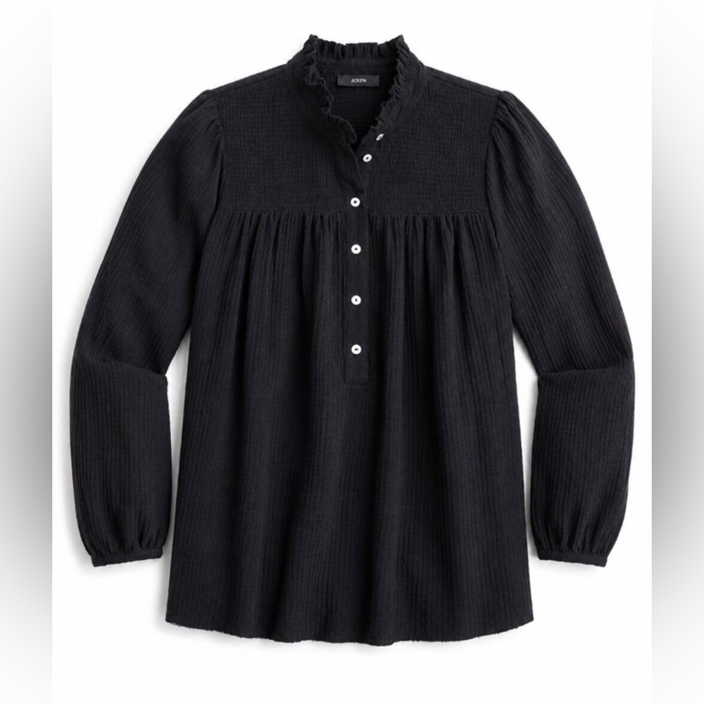 NWT J CREW Soft Gauze Garden Top Style BG314 Smoked Black Women’s Large